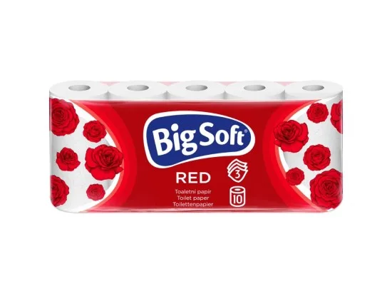 Big Soft Red toaletní papír 3vrstvý 10 rolí