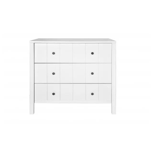Bílá minimalistická komoda s černými úchyty - ALLPIN