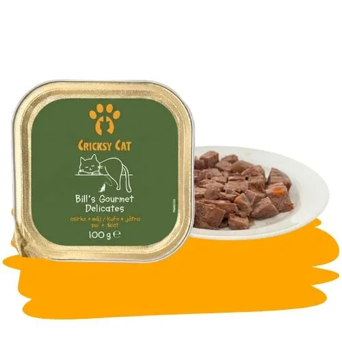 Bill mokré krmivo pro kočky s kuřecím masem a játry – 100 g - 8ks balení