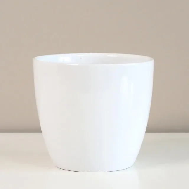 Bílý keramický květináč 11 cm