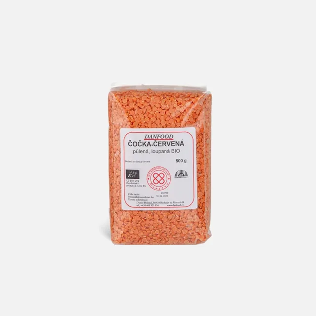 BIO čočka červená půlená 500 g  loupaná
