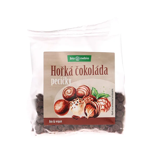 BIO NEBIO Pecičky z hořké čokolády BIO 100 g