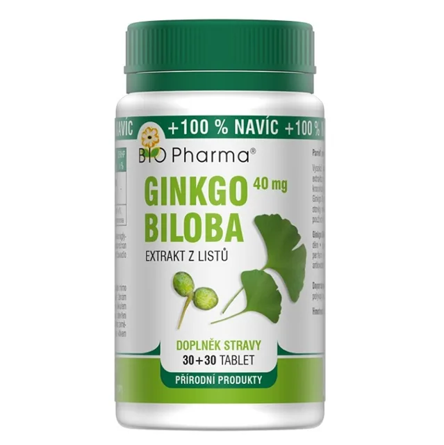 BIO PHARMA Ginkgo Biloba extrakt 40 mg 30+30 tablet