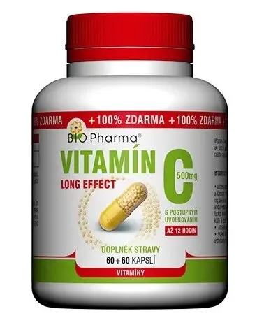 BIO-Pharma Vitamín C 500 mg long effect 120 kapslí