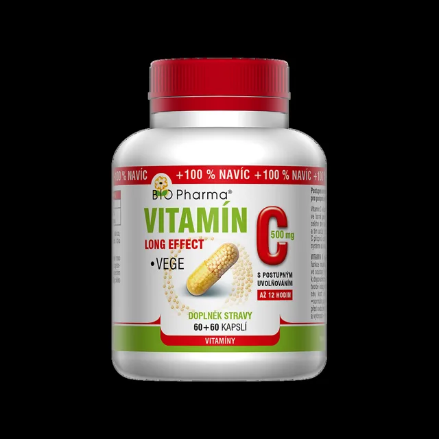 BIO PHARMA Vitamín C 500 mg long effect 60+60 kapslí