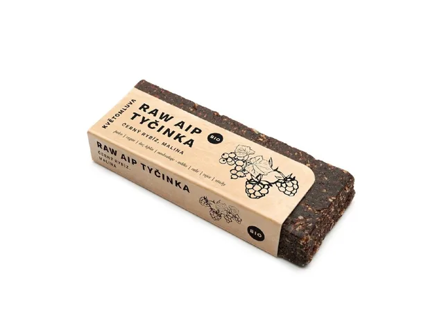 Bio raw AIP tyčinka - černý rybíz & malina, 55 g