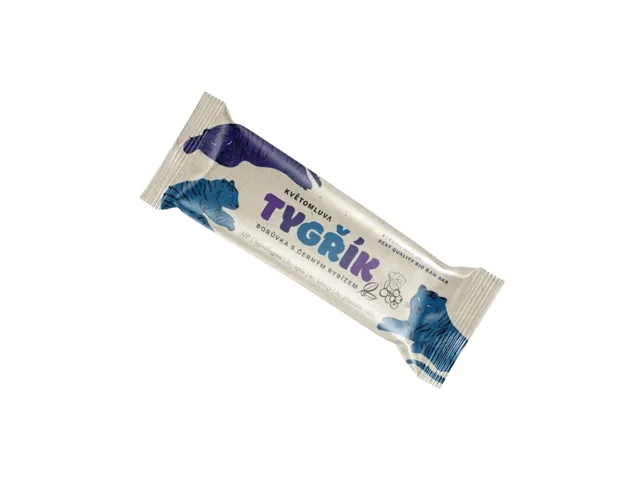 Bio raw ovocná tyčinka Tygřík - borůvka s černým rybízem, 40 g