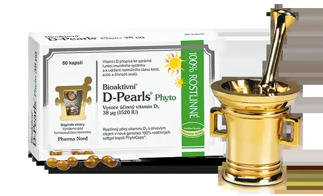 Bioaktivní D-Pearls Phyto 38mcg 80 kapslí