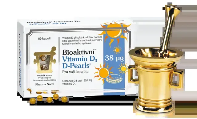 Bioaktivní Vitamín D3 D-Pearls 38mcg 80 kapslí
