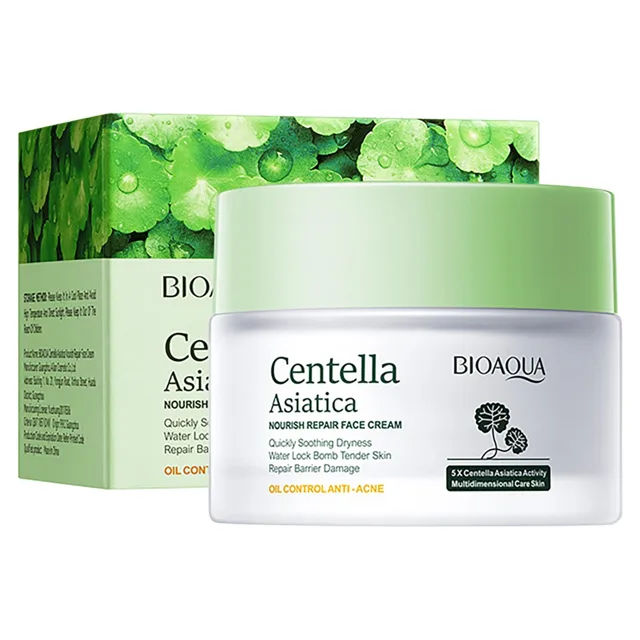 BIOAQUA Centella Asiatica výživný regenerační krém na obličej - hydratační a olejová 50 g