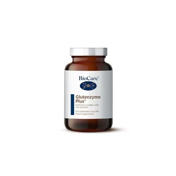BioCare Glutenzyme Plus® trávicí enzymy s probiotiky, 30 kapslí