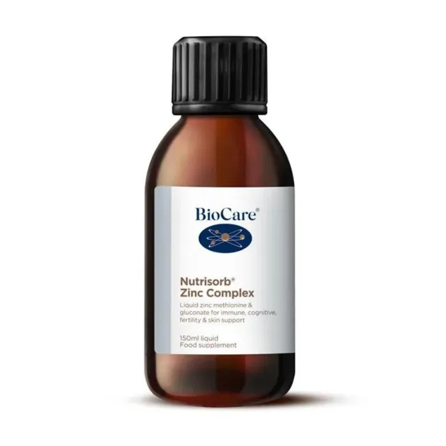Biocare Nutrisorb® Tekutý Zinek - Glukonát zinečnatý + Zinek l-metionin, 150 ml