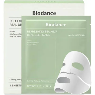 Biodance Refreshing Sea Kelp Real Deep Mask zklidňující hydrogelová pleťová maska 4 x 34 g