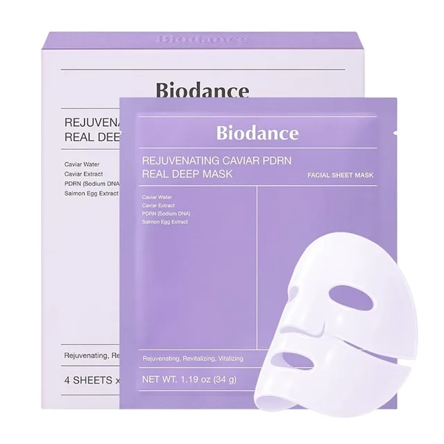 Biodance Sada pleťových masek Rejuvenating Caviar PDRN Real Deep Mask 4 x 34 g