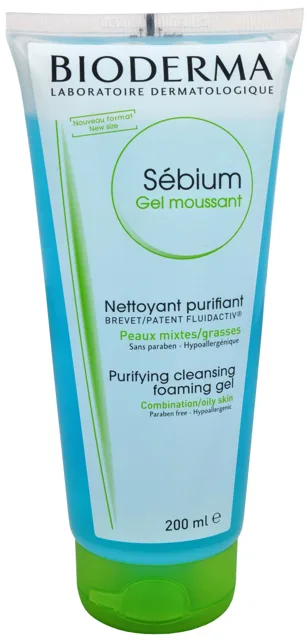 Bioderma Čisticí pěnivý gel pro smíšenou až mastnou pleť Sébium Gel Moussant (Purifying And Foaming Gel) 200 ml