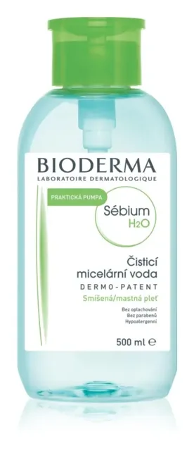 Bioderma Sébium H2O micelární voda pro smíšenou a mastnou pleť s dávkovačem Micelle Solution 500 ml