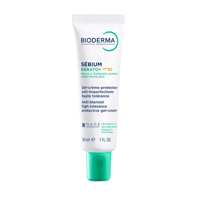 BIODERMA Sébium kerato+ gel-krém na akné SPF30 30 ml