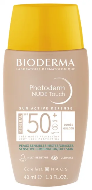 Bioderma Tónovaný fluid pro smíšenou až mastnou pleť Photoderm Nude Touch Mineral SPF 50+ (Fluid) 40 ml Gold