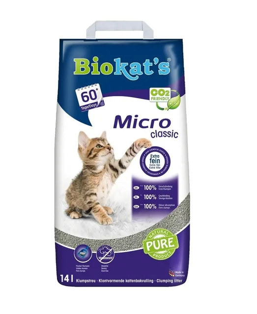 BIOKAT'S Micro Classic 14 l bentonitové stelivo pro kočky