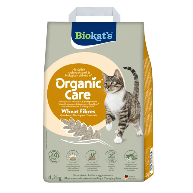 Biokat's Organic Care Wheat Fibres stelivo pro kočky - 4,2 kg