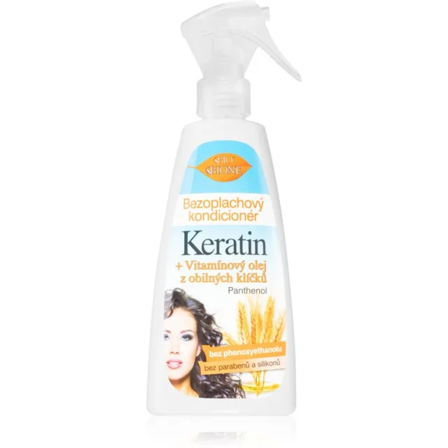 Bione Cosmetics Keratin + Obilné klíčky bezoplachový kondicionér ve spreji 260 ml