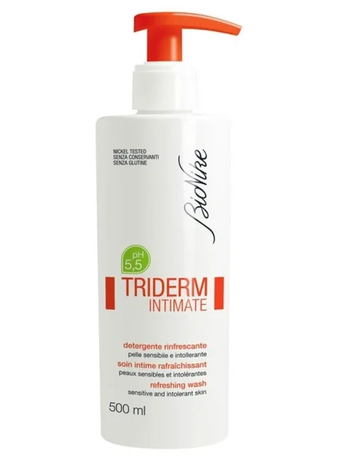 Bionike TRIDERM INTIMATE osvěžující čisticí prostředek pro citlivou pokožku pH 5,5 500 ml (poškozený uzávěr)