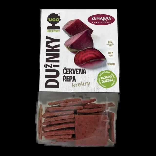 Biopekárna Zemanka Krekry s dužinou z červené řepy