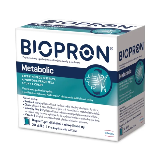 Biopron Metabolic probiotika a prebiotika pro podporu práce těla s tuky a cukry 20 sáčků