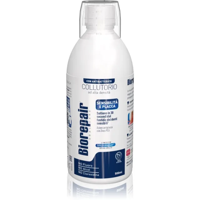 Biorepair Mouthwash 3 in 1 ústní voda proti zubnímu plaku 500 ml