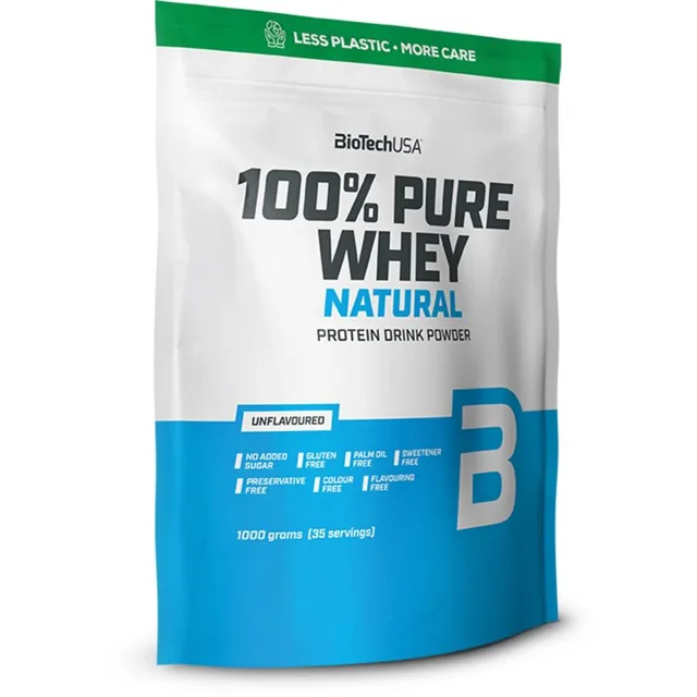 BioTechUSA 100% Pure Whey syrovátkový protein příchuť Natural 900 g