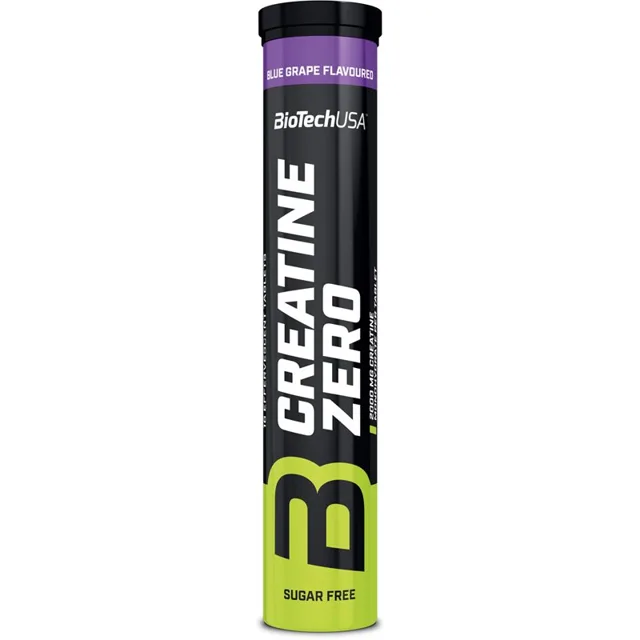 BioTechUSA Creatine Zero podpora sportovního výkonu příchuť Blue Grape 18 tbl