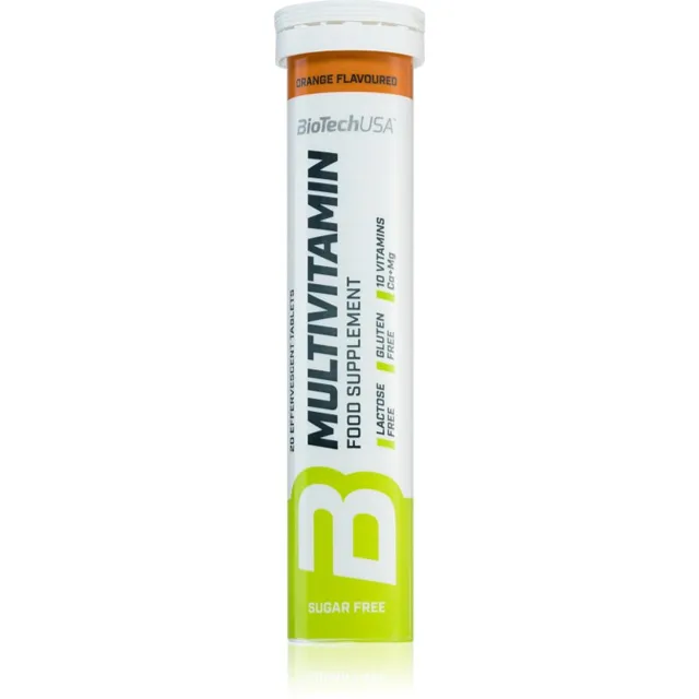 BioTechUSA Multivitamin šumivé tablety pro podporu imunitního systému příchuť Orange 20 tbl