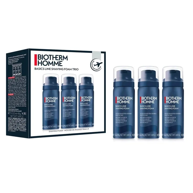 Biotherm Dárková sada pěny na holení pro citlivou pleť Shave Power Trio Set 3 x 50 ml