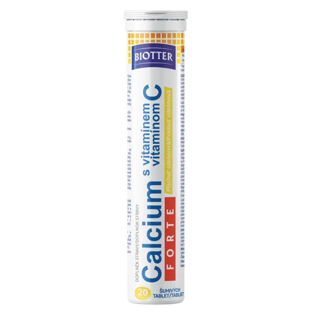 BIOTTER Calcium FORTE s vitamínem C citrón tablety 20 ks