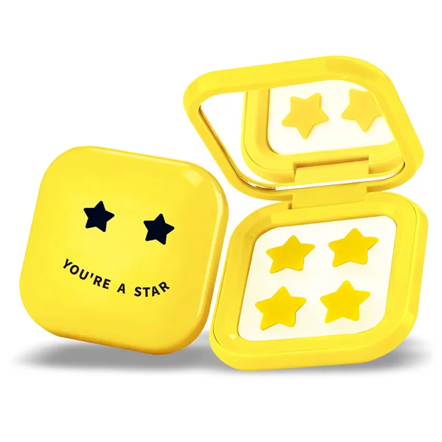Biovène Sada žlutých náplastí Pimple Star Patches & Mirror Case 32 ks