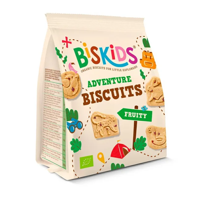 BISkids BIO dětské celozrnné sušenky s kousky jablek bez přidaného cukru, 100 g