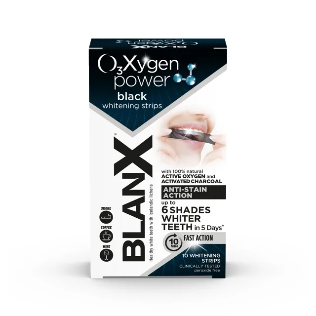 BlanX Bělicí pásky na zuby Oxygen Power Black Whitening Strips 10 ks