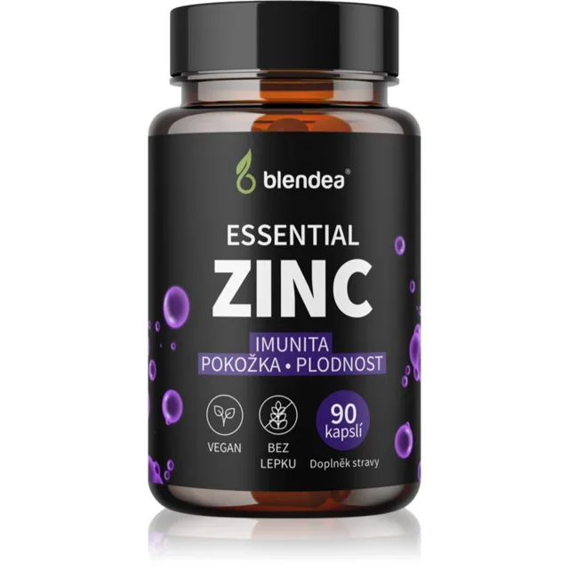 Blendea Essential Zinc kapsle pro podporu imunitního systému, krásné vlasy, pleť a normální stav zubů 90 cps