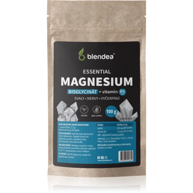 Blendea Magnesium+ vitamín B6 prášek prášek pro podporu činnosti nervové soustavy 100 g