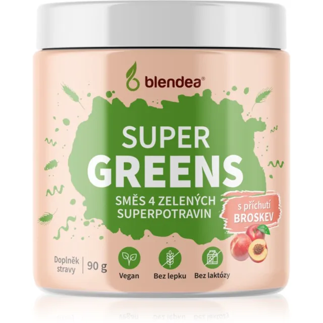 Blendea Supergreens prášek na přípravu nápoje pro detoxikaci Peach 90 g