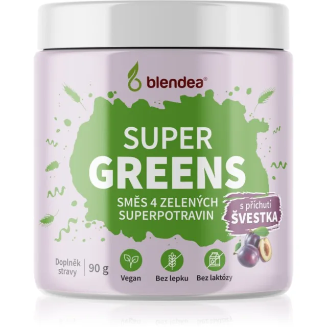 Blendea Supergreens prášek na přípravu nápoje pro detoxikaci Plum 90 g