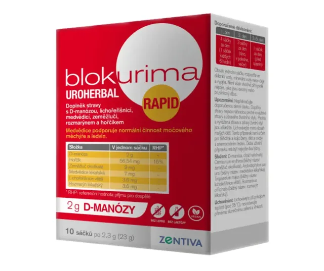 Blokurima Uroherbal Rapid 2 g D-manózy 10 sáčků