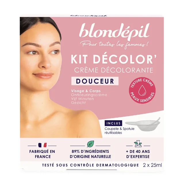 Blondépil Décolor’ Douceur set pro bělení chloupků na obličeji 4 ks