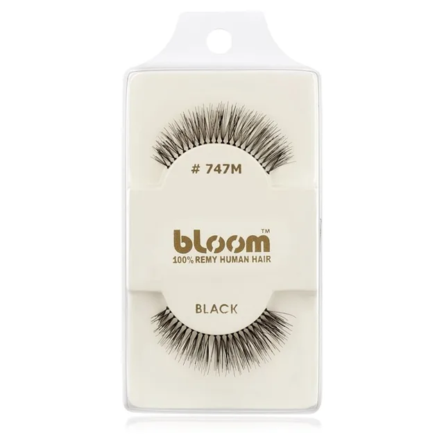 Bloom Natural nalepovací řasy z přírodních vlasů No. 747M (Black) 1 cm