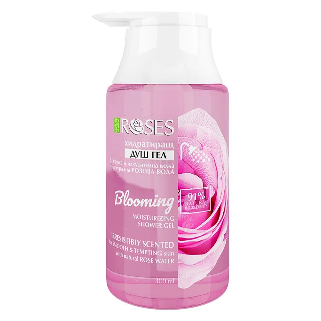 BLOOMING Hydratační přírodní sprchový gel s růžovou vodou 300 ml - NATURE OF AGIVA