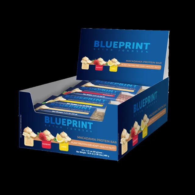 Blueprint by Bryan Johnson Makadamové proteinové tyčinky