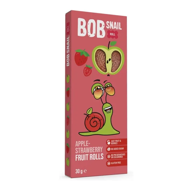 Bob Snail jablko-jahoda ovocné rolky 30 g