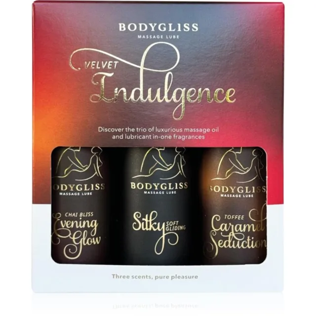BodyGliss Velvet Indulgence Travel Edition masážní olej na silikonové bázi dárková sada