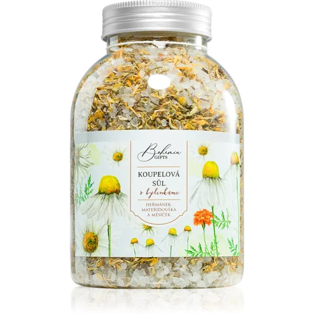 Bohemia Gifts Bohemia Natur koupelová sůl se třemi druhy bylin heřmánek, měsíček, mateřídouška 1200 g