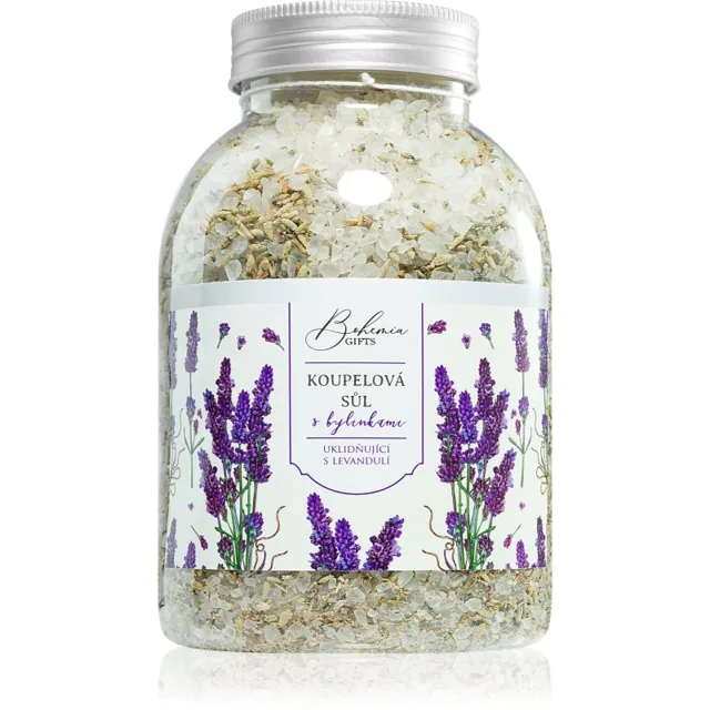 Bohemia Gifts Bohemia Natur uklidňující koupelová sůl s bylinkami s levandulí 1200 g